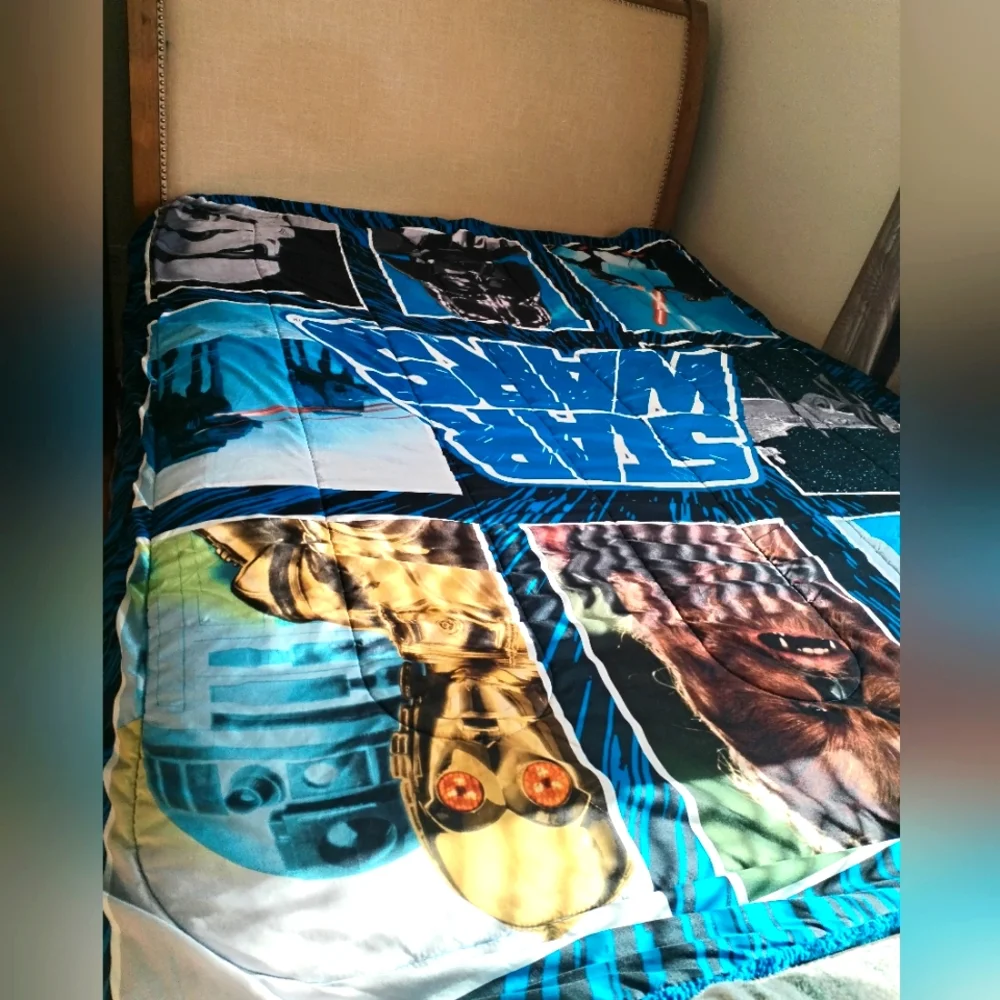 Star Wars Themed Bedding sheet /  throw - Blue and Black